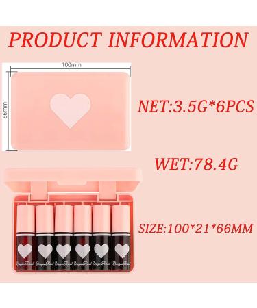 Fusang 6Pcs Lip Tint Stain Set - Long Lasting Moisturizing Lip Gloss for Women - Buy Online on GoSupps.com