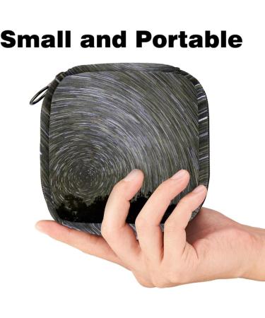 Gray Starry Sky Night Ladies Tie Storage Bag | Portable Menstrual Cup Pocket with Zipper for Teens & Women - Buy Online on GoSupps.com