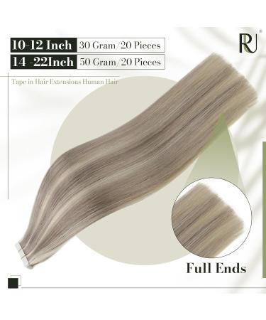 Runature Real Hair Tape-In Extensions - Dark Blonde & Platinum Blonde 45cm (18 inch) | 50g 20 Pieces #19P60 #19AP60 - Buy Online on GoSupps.com