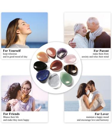 Amethyst Carved Thumb Worry Stone - Natural Healing Crystal Pocket Palm Stone - Buy Online on GoSupps.com