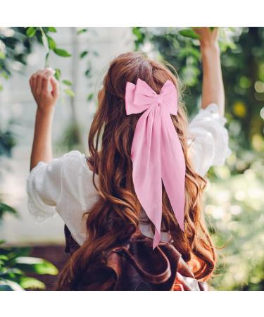 Shop Wllhyf Pink Hair Clips - 90s Satin Loop Hairpins for Women & Girls | Perfect for Parties & Everyday Style - Buy Online on GoSupps.com