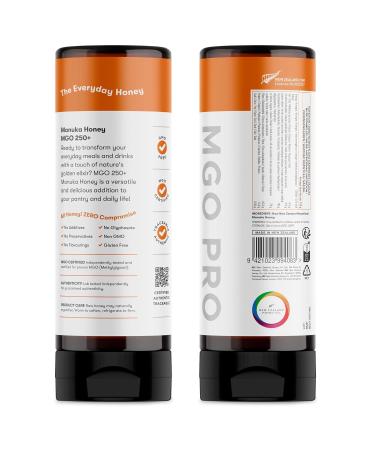 New Zealand Honey Co. Manuka Honey MGO 250+ | 500g Squeeze Bottle | Active & Raw | Certified Methylglyoxal | Pure New Zealand Honey - Buy Online on GoSupps.com
