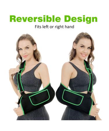 Arm Sling for Shoulder Injury & Rotator Cuff Support | Adjustable Padded Immobilizer for Men & Women | Left/Right Fit - Black Small/Medium - Buy Online on GoSupps.com