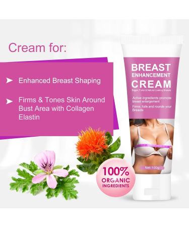 Breast Enhancement Cream - 100g Enlargement Cream for Lift Firmness & Fuller Breasts | Gentle Plant-Based Formula - Buy Online on GoSupps.com