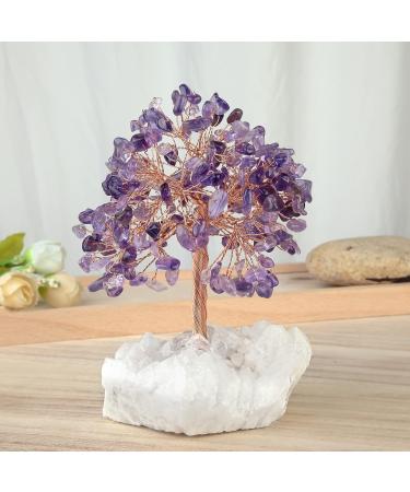 Buy Kyeygwo Amethyst Healing Crystal Money Tree | Natural Druse Rodstein Base | Feng Shui Gemstone Decor for Luck & Prosperity - Buy Online on GoSupps.com