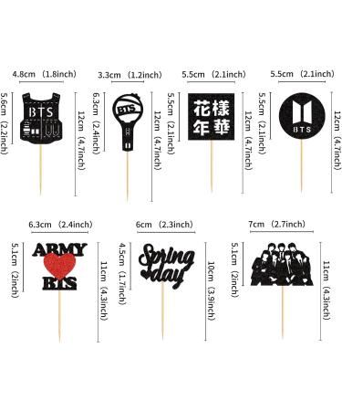 Keaziu 28 PCS Music Singer Cupcake Toppers KPOP Singer Cupcake Picks for Spring Day A-rmy B-T-S Singer Group Theme Party Birthday Party Decoration for Boys and Girls Spring Black - Buy Online on GoSupps.com