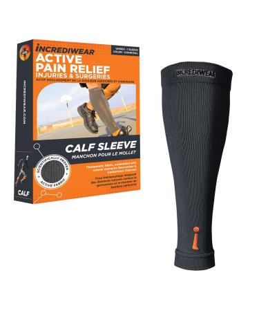 Incrediwear Calf Sleeve - Calf Sleeves for Men and Women to Help with Muscle Pain Relief, Shin Splints, and Muscle Recovery (Charcoal, S/M) Small/Medium (Pack of 1) 1 - Buy Online on GoSupps.com