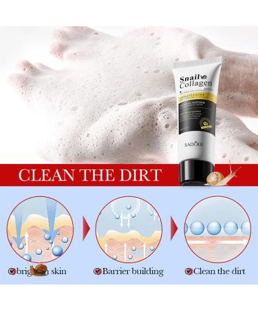 Snail Mucin Cleanser | Unisex Face Wash for Dry & Sensitive Skin - Daily Repairing & Deep Cleansing - Buy Online on GoSupps.com
