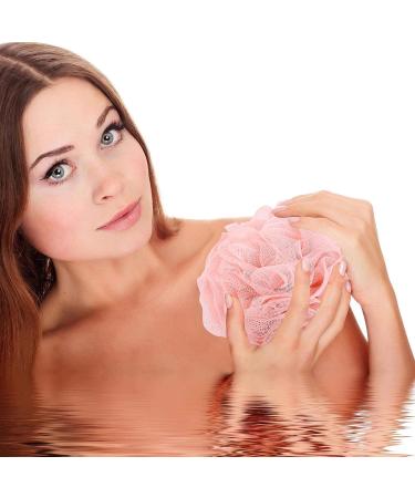 Exfoliating Loofah Shower Sponges for Men and Women - 4 Pieces Bath Puffs 60g/pcs - Beige - 4 Count Pack - Buy Online on GoSupps.com