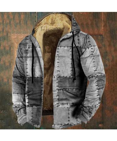 Buy Hanxiulin Fleece Jacket for Men - Lightweight Hooded Cardigan & Cuddly Plush Sweat Jacket in Gray - XXL - Buy Online on GoSupps.com