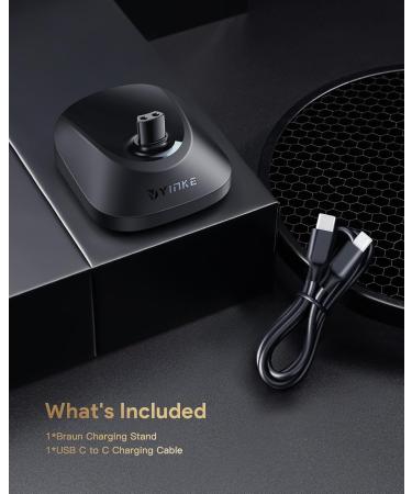 Yinke Type C Charging Station for Braun Series 3 5 6 7 9 XT5 Electric Shaver | 1m USB C Cable | Store & Charge Your Razors (3.5V/12V) - Buy Online on GoSupps.com