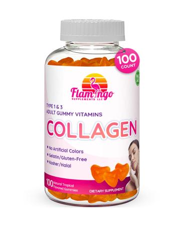 Collagen Gummies- Natural Marine Collagen for Women and Men- Collagen Supplements for Skin Hair Nails- Hydrolyzed Type 2 & 1 3- Replace Pills and Powders - No Gelatin Kosher Halal- 100 Ct.