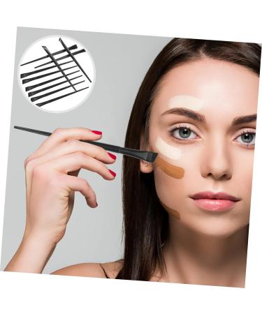 MUSISALY 12pcs Angled Eyebrow Brush Flat Concealer Brush Concealer Brush Blender Brush 15.5x1.2x0.6cm Black - Buy Online on GoSupps.com