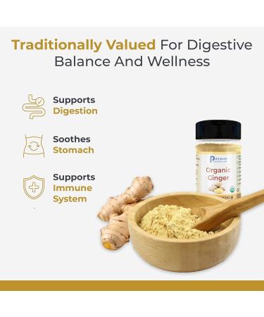 Premier Organic Ginger Root Powder - Organic Dried Ground Ginger Spice for Cooking & Tea Food Seasoning Natural Wellness Support Non GMO Gluten Free Purity Tested - 1.5 oz - Buy Online on GoSupps.com