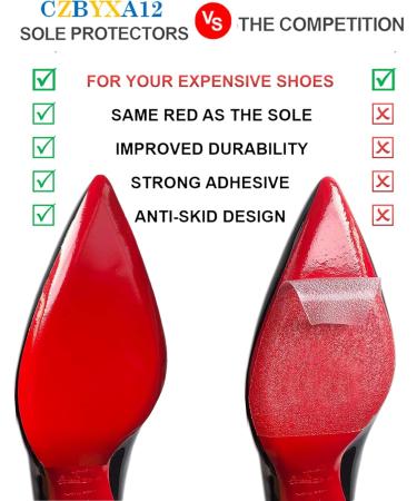 Red Bottom Shoe Sole Protector for Christian Louboutin | Heel Grip & Metatarsal Pads for Women | 4 Pairs of Large Shoe Pads - Buy Online on GoSupps.com