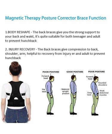 Therapy Back Posture Corrector With Adjustable Shoulder Support For Sitting Posture Correction Breathable And Shaping Black XXL - Buy Online on GoSupps.com