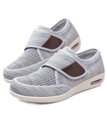 Diabetic Shoes for Men Extra Wide Width Adjustable Orthopedic Walking Shoes Slip-On Light Air Cushion Mesh Up Stretch Orthofeet Sneakers for Swollen Feet Elderly Foot Pain Relief 11 A