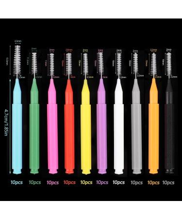 100 Interdental Brushes: 6 Sizes Soft Floss Sticks for Braces - Oral Cleaning - Buy Online on GoSupps.com