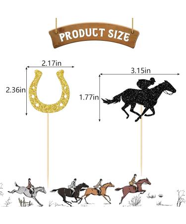 Horse Equestrian Cupcake Toppers Horseshoe Cupcake Toppers Jockey Horse Racing Cupcake Toppers Kentucky Derby Party Decorations Horse Party Supplies 24 Pcs - Buy Online on GoSupps.com