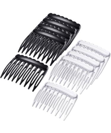 24 Pieces Hair Side Combs Small Plastic French Teeth Hair Combs Hair Clip Comb Bridal Wedding Veil Comb for Fine Hair, Black and Clear - Buy Online on GoSupps.com