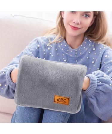 Electric Hot Water Bottle with Soft Plush Lining - 500W Hand & Foot Warmer for Pain Relief | Gray - Buy Online on GoSupps.com