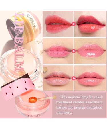 Bee Balm Lip Balm Honey Pot 2 PCS - Strawberry & Honey Lip Masks for Hydration and Prevention of Dry, Cracked Lips - Exfoliating Lip Scrub and Sleep Mask - Reduces Lip Lines - Perfect Christmas Gift - Buy Online on GoSupps.com