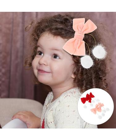 Beaupretty 2 Pairs Bow Hair Clips Furry Ball Hairpins Christmas Costume Hair Barrettes Hair Styling Tools for Girls Xmas Party Hair Accessories - Buy Online on GoSupps.com