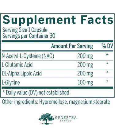 Genestra Brands Glutathione Precursors - Antioxidant Support Supplement (30 Capsules) | Shop Internationally - Buy Online on GoSupps.com