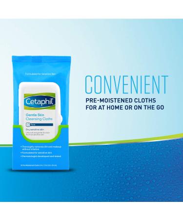 Cetaphil Gentle Skin Cleansing Cloths for Dry Sensitive Skin - 25 ct. Unscented Wipes - Buy Online on GoSupps.com