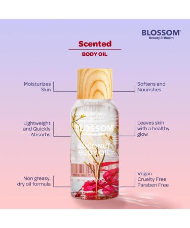 Blossom Skincare Moisturizing Body Oil Hydrating Dry Oil with Real Flowers Coconut 2 fl. oz (60ml) - International Shipping Available - Buy Online on GoSupps.com