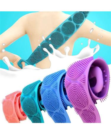 Silicone Body Scrubber  Shower Brushes for Rubbing Back Extended  Exfoliating & Massaging Hygienic Back Washer with Handle  Massage Tool for Men and Women Shower Clean Brush Exfoliating Dead Skin