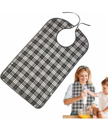 Shakven Reusable Bibs For Adult Eating - Adult Bibs with Food Catcher for Eating Washable Eating Bib Large Feeding Adult Bibs Black - Buy Online on GoSupps.com