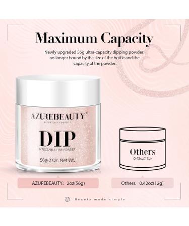 AZUREBEAUTY Dip Powder - Peachy Pink Shimmer 2Oz | Sparkling Rose Pink Glitter for Nail Art & DIY Manicure | Perfect Salon Gift - Buy Online on GoSupps.com