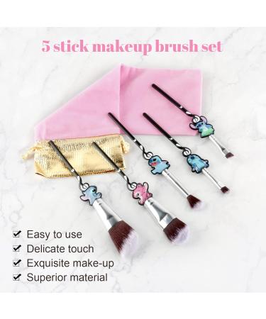 5-Piece Stitch Makeup Brush Set | Kawaii Cosmetic Brushes for Powder, Eyeshadow, Blush, Lips | Portable Gift for Girls and Women - Buy Online on GoSupps.com