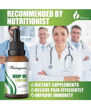 Organic Hemp Oil by Hemyum - 1,000,000 Maximum Strength - Anxiety & Stress Relief - Calming, Relaxation, Sleep Aid - Natural Hemp Tincture - Vegan, Non-GMO - Made in USA - 2-Pack 1 Fl Oz - Buy Online on GoSupps.com