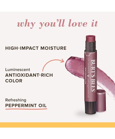 Burt's Bees Natural Lip Shimmer - Watermelon - 4 Pack - Hydrating & Moisturizing - Buy Online on GoSupps.com