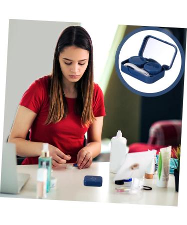 Homsfou 4th Care Box for Colored Contact Lenses - Eye Lens Container & Travel Case | Korean Art Design | 4pcs Blue 6.5x4.5x2cm - Ideal for International Shipping - Buy Online on GoSupps.com