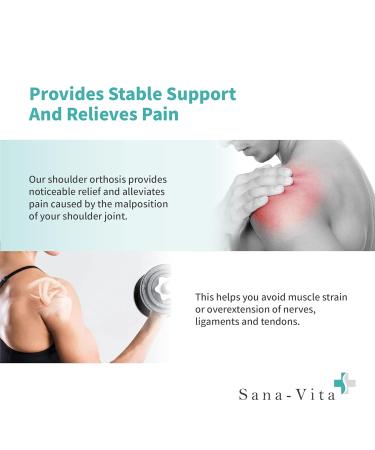 Sana-Vita Shoulder Brace Support Arm Sling for Joint Pain Relief - Fits Left & Right Shoulders - International Shipping - Buy Online on GoSupps.com