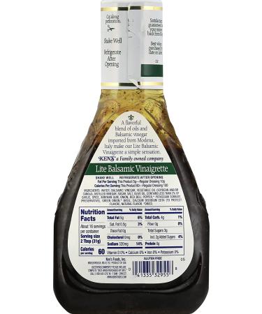 Ken's Steak House Lite Balsamic Vinaigrette Dressing 16 OZ - Delicious and Light Dressing Option - Buy Online on GoSupps.com