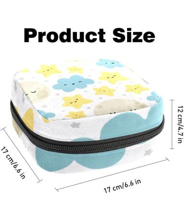 Buy Multi-Colored Women s Band Storage Bags | Portable Menstrual Pad & Tampon Holder - Moon Cloud Star Pattern | Perfect for School & Office - Buy Online on GoSupps.com
