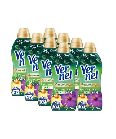 Venel aromatherapy fascinating jungle fabric softener 8x 37 WL (296 washloads) long -lasting laundry scent with essential oils for 24/7 fresh recyclable bottle 814 ml (8 Pack)