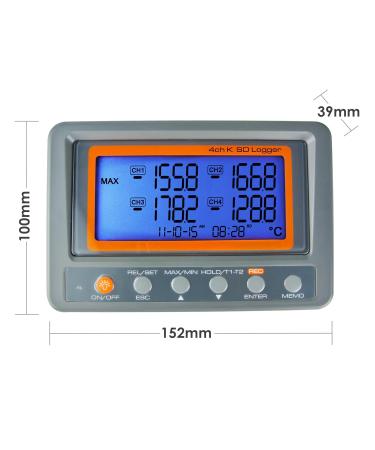 4-Channel K Type Thermometer SD Card Data Logger | Thermocouple Temperature + 2 Bead Type K Probes | A0188598 - International Shipping Available - Buy Online on GoSupps.com