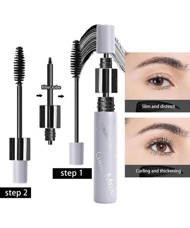 2 In 1 Mascara Waterproof Smudge ProofBlack Mascara for Natural Lengthening and Thickening Effect Lasting Glamour Volume Mascara - Buy Online on GoSupps.com