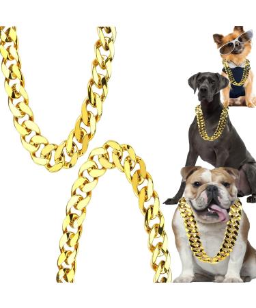 Hoedia Faux Gold Chain Necklace Hip Hop Chain Gold Necklace for Men Gold Chain Necklace 30.7in Punk Style Necklace Removable Chain for Pet Cats & Dogs Taking Pictures Christmas Costume