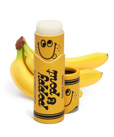 Poppy & Pout Kids Jumbo Lip Balm | All Natural Lip Balms & Moisturizers | Hydrates with Beeswax Vitamin E Organic Coconut Oil | Cruelty-Free | Lip Balm in Recyclable Cardboard Tube (Banana Fanna)