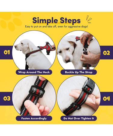 KODGE Dog Harness Medium UK | No Pull Soft Padded Adjustable Pet Harness | 5FT Dog Lead Included | Reflective Vest Harness for Comfort and Safety | Red | Medium Size - Buy Online on GoSupps.com