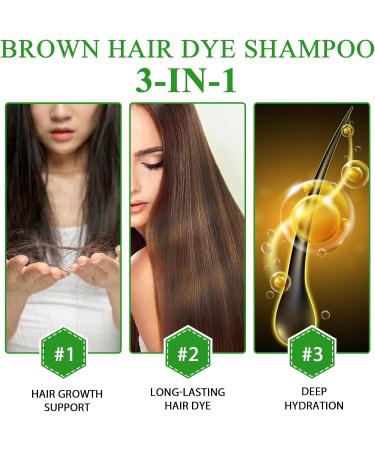 GMOLARSUSCO Dark Brown Hair Dye Shampoo 3 in 1 for gray hair 100% gray coverage for women and men herbal ingredients color shampoo in minutes 500 ml - Buy Online on GoSupps.com