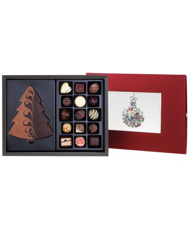CHOCOLISSIMO Personalised Christmas Chocolate Box - Red Tree - Box of 15 Christmas Pralines - Chocolates - Men - Women - Chocolates - My Beautiful Tree