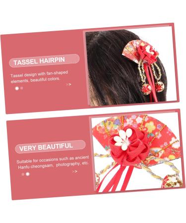 SOESFOUFU Children's Antique Hanfu Accessories Hairpin Set Fringe Trim Bridal Hair Accessories for Women Girls Accessories Hair Decorations Cherry Blossoms Women's Cloth Headgear - Buy Online on GoSupps.com