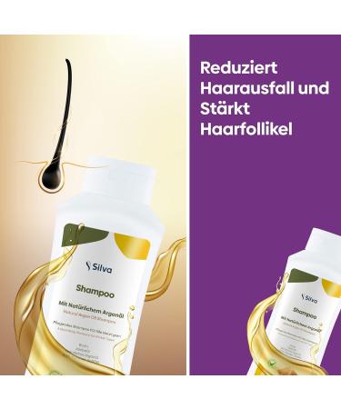  Silva 100% Natural Moroccan Argan Oil Shampoo Chemical-Free | Hair Care with Biotin and Jojoba Oil | Shampoo for Men and Women | Reduces Hair Loss and - Buy Online on GoSupps.com